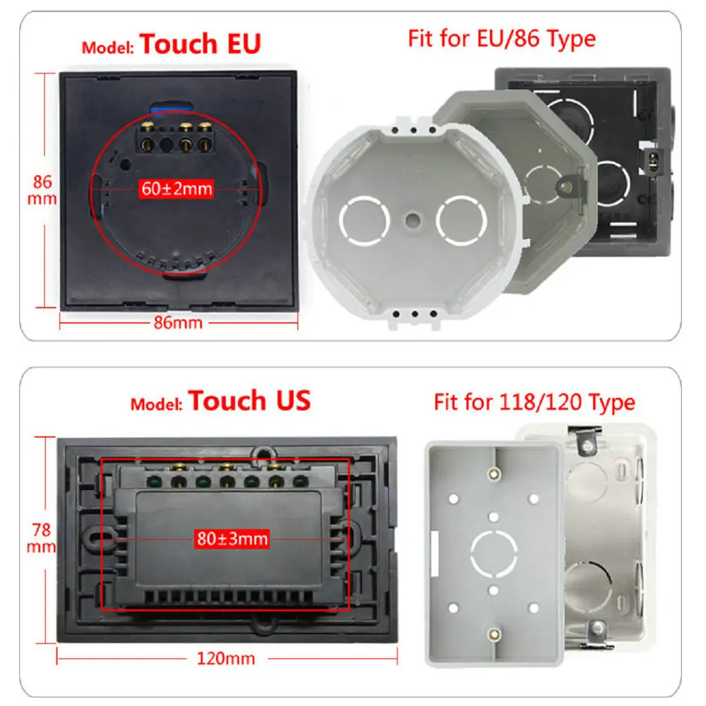 Sonoff Touch US EU Plug настенный Wifi светодиодный светильник переключатель стеклянная панель сенсорный таймер переключатель для умного дома беспроводной пульт дистанционного управления