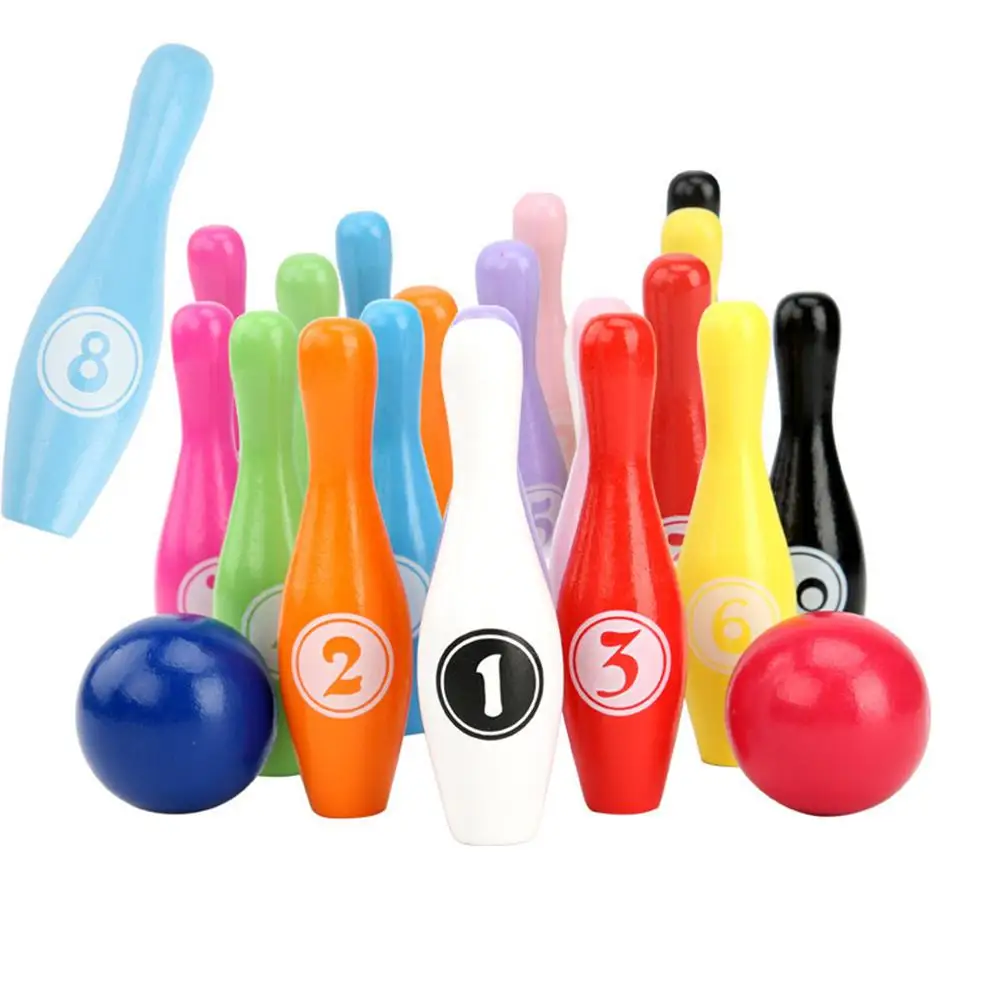 

Wooden Colorful Number Bowling Ball Pin toys Set Sport Games Baby early Educational Toy Outdoor Indoor Recognize Toys set