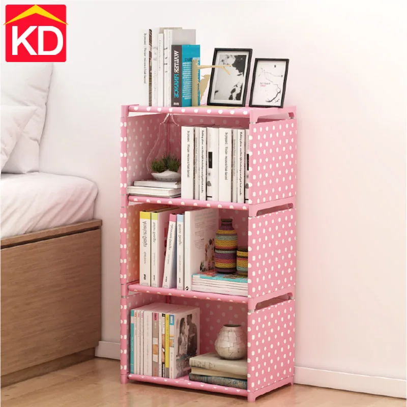 

Kaidi 3 Layers Simple Modern Student Children Bookshelf With Rear Cloth Simple Creative Combination Storage Cabinet