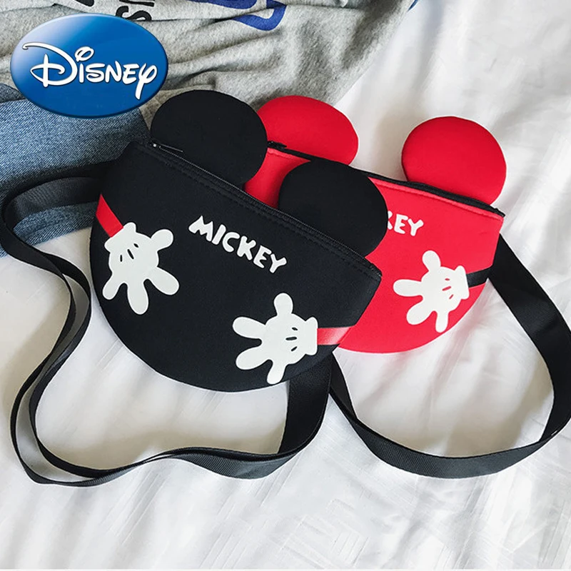 Детский рюкзак на плечо Disney Kids сумка мессенджер с милым бантом и рисунком Микки