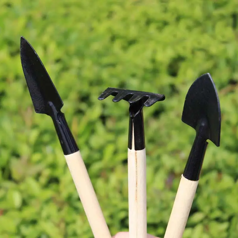 Vacclo 3pcs Mini Gardening Shovel Set Outdoor Bonsai Garden Tools Handmade Plant Planting Flower Spade Shovel Garden Hand Tools