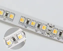 DC12/24 В SMD 5050 2in1 LED Клейкие ленты свет Цвет Температура регулируемый и затемнения Светодиодные ленты 14.4 Вт/м 10 мм PCB Бесплатная доставка 30 м/лот