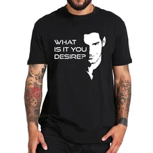 Футболка Lucifer Morningstar, футболка из фильма «What Is It You Desire», Повседневная футболка с коротким рукавом и круглым вырезом, европейский размер, хлопок, топы, футболки