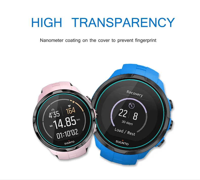 2pcs NEWCOOL For Suunto9 Baro Tempered Glass 9H 2.5D Premium Screen Protector Film For Suunto 9 Baro Sports Smart Watch