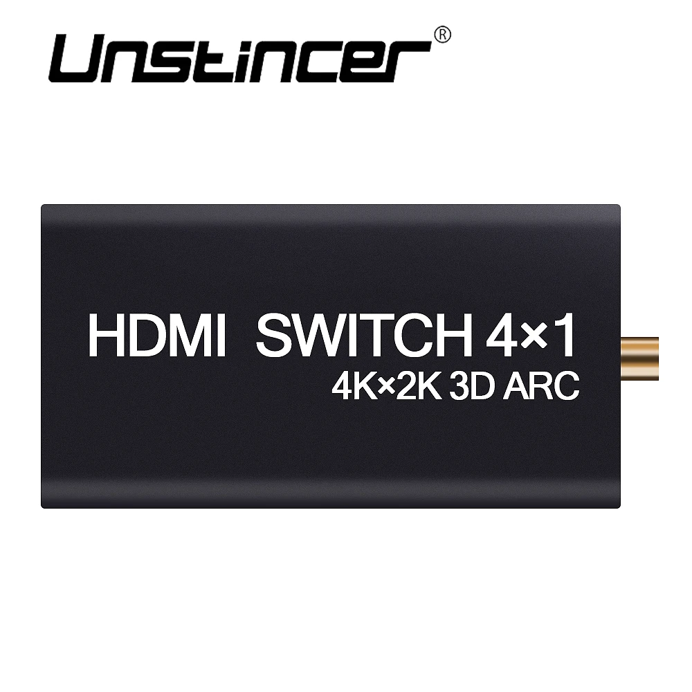 

UNSTINCER HDMI Switch 4x1 Multi Switcher 4K Support ARC Audio Separation 4 Input 1 Output HDMI Switch Splitter For PS4 HDTV