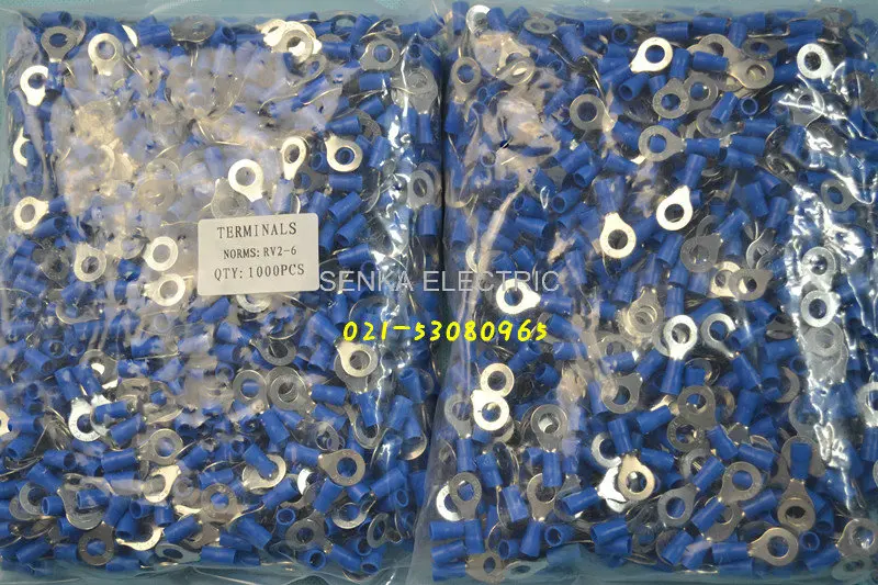

200pcs RV2-6 1/4" pre-insulating ring terminals wire crimp connector