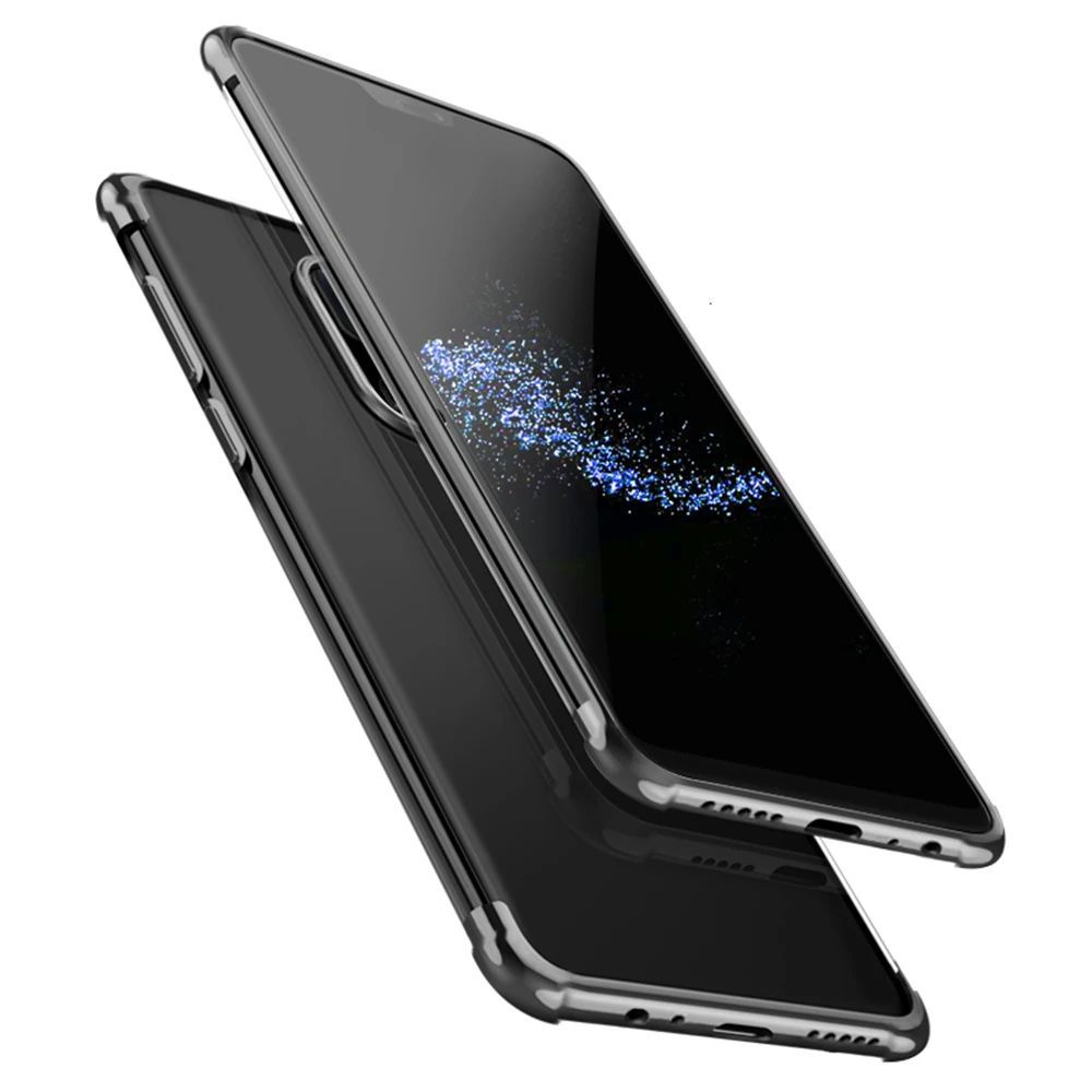 

IVSO Mobile Phone Clear Hard Back Cover Plating TPU Bumper Case For Oneplus 6