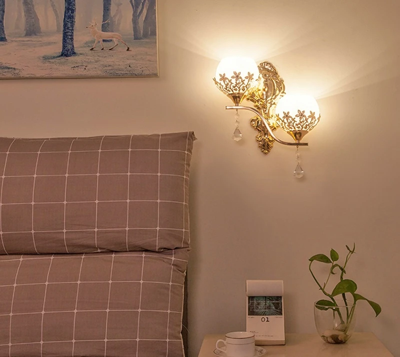 Lâmpada de Parede Decoração para Casa Luz da Parede Moderna Estilo Europeu Ouro Quarto Lâmpadas Leitura Corredor Escadas Luz Luminária Led 15 ouro luz da parede quarto lâmpadas leitura