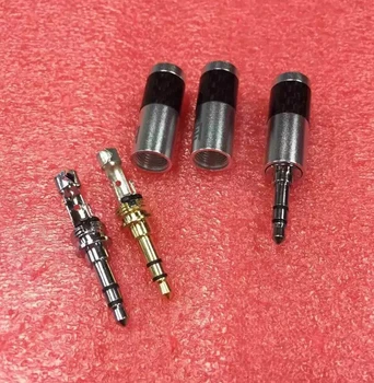 

free shipping 100pcs silver-plated carbon-zinc alloy 3.5mm 3 pole Male Headphone Jack Audio Connector for 6mm diameter cable