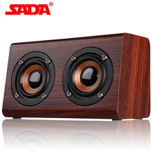 SADA 2018 New Wooden Bluetooth speaker suitable for mobile phone notebook speaker PC socket TF card/AUX mini speaker bass sound