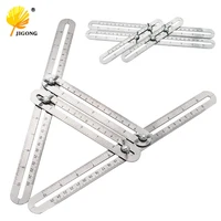 JIGONG Multi-function Adjustable Four-Sided Folding Measuring Tool Multi-Angle Template Scale Ruler 1