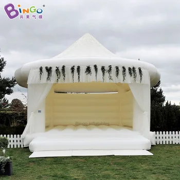 

HIGH QUALITY PVC 4x4/4x5/5x5m inflatable white bouncer customized trampoline tent advertising or wedding decoration