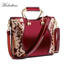 Mododiino Роскошная модная женская сумка с вышивкой и цепочкой из лакированной кожи сумка через плечо известного бренда женская сумка DNV0678
