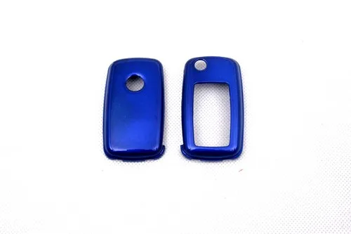 Жесткий Пластик БЕСКЛЮЧЕВОЙ дистанционный ключ защитный кожух(глянцевый металлический синий) для Фольксваген MK6