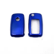 Жесткий Пластик БЕСКЛЮЧЕВОЙ дистанционный ключ защитный кожух(глянцевый металлический синий) для Фольксваген MK6