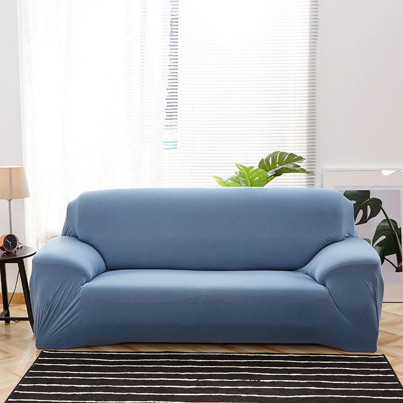Эластичный чехол для дивана Гостиная чехол для дивана секционный диван Чехол кресло крышка спандекс чехлы для диванов стрейч 1/2/3/4 местный - Цвет: grey blue