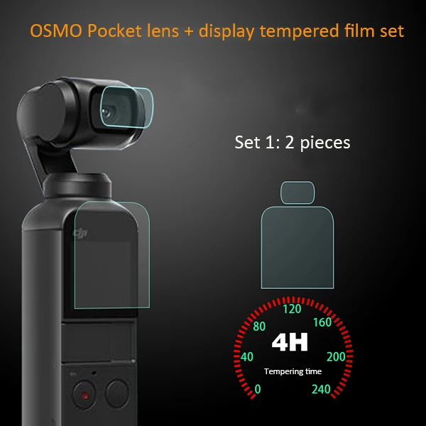 Набор закаленной пленки OSMO Pocket camera закаленная защитная пленка OSMO Anti-fingerprint водостойкая прозрачная защитная пленка для экрана - Цвет: Черный