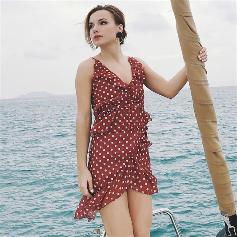 sea polka dot dress
