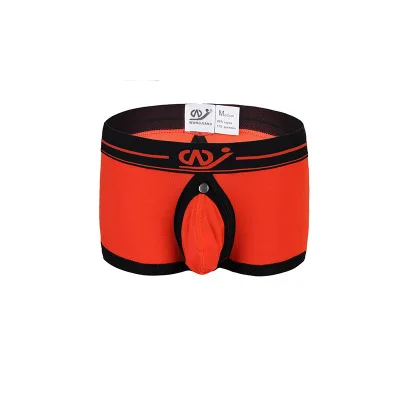 Orange Wang Jiang Модальные трусы-боксеры, мужское сексуальное нижнее белье с открытой спиной, мужские раздельные мешочки, сумка для пениса, мужские трусы, трусы для геев - Color: Orange