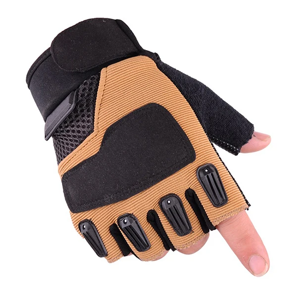 Новые модные тактические перчатки с твердыми костяшками перчатки без пальцев военные армейские Пейнтбольные страйкбол велосипедные армейские полиуретановые перчатки для мужчин - Цвет: Цвет: желтый