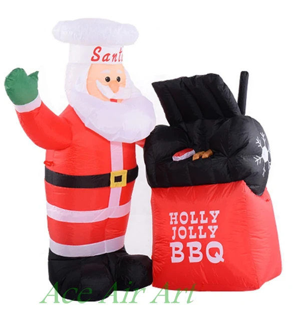 tangkula christmas chef santa claus airblown inflatable xmas bbq bbq christmas