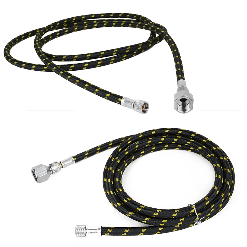 OSSIEAO 1pc 6FT 1.8m Braided Airbrush Compressor Air Hose Tool 1/8"-1/4" Adaptor Fitting