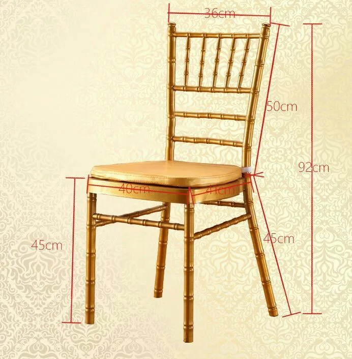 

250pcs shipping by sea Metal White Gold Silver Chiavari Wedding Chair With Cushions