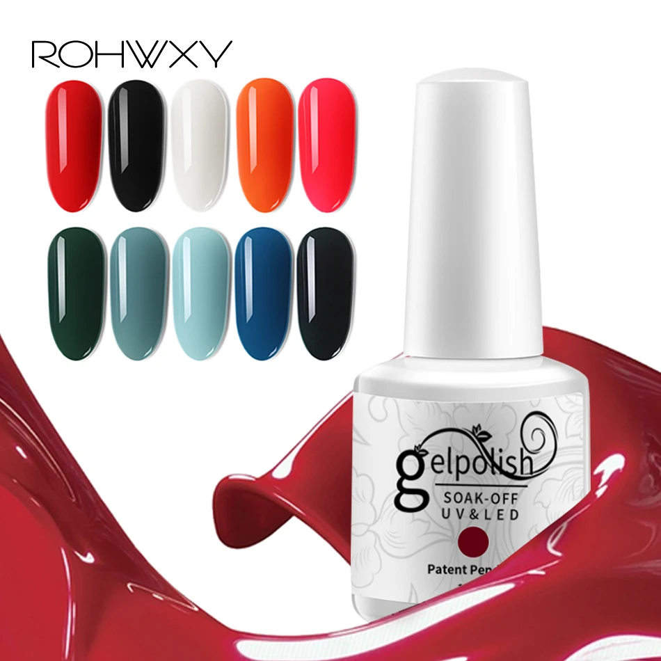 

ROHWXY 15ml UV Gel Nail Polish Long Lasting Nail Gel Manicure TOP BASE COAT Gel polish Varnish Lacquer Nail Gel Nail Art Design