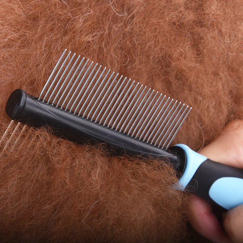 

Detangler Dog Cat Comb Grooming Tool Desheding Trimmer Brush Double-sided For Long Hair Pet Collie Samoyed Shetland Sheepdog
