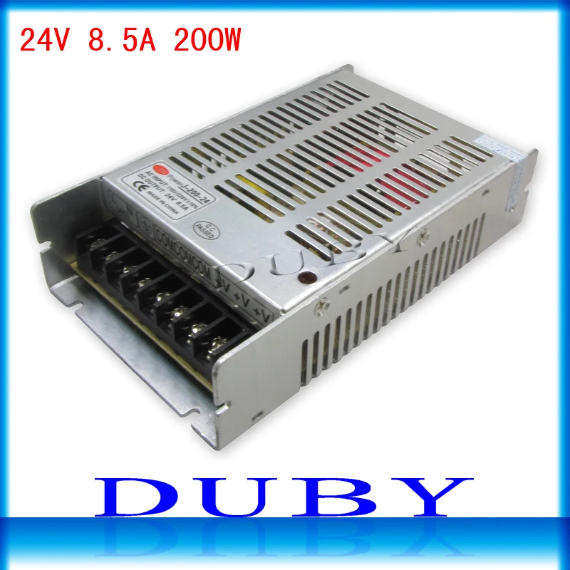

10piece/lot New Arrival 24V 8.5A 200W Switching power supply Driver For LED Light Strip Display AC100-240V Free Fedex