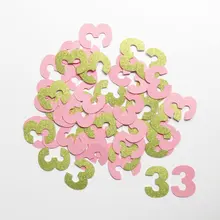 Золотые блестящие и розовые конфетти номер три-" дюймов вечерние украшения на заказ украшения для высечки стола декор для скрапбукинга конфеттис