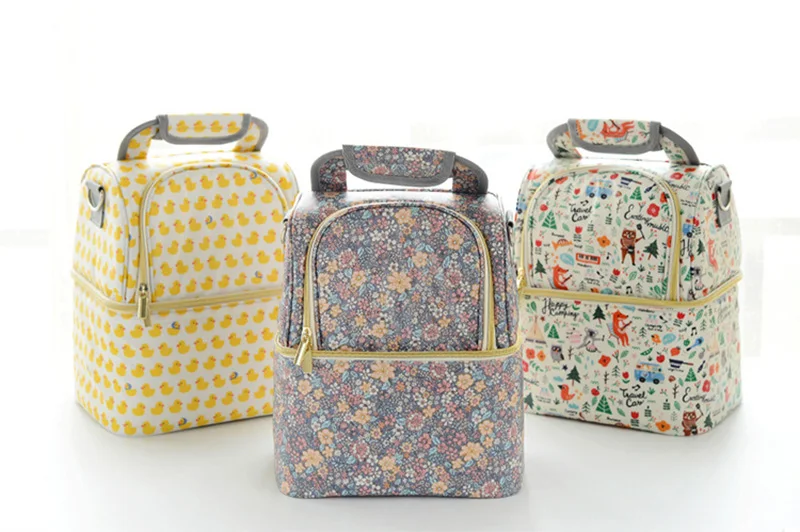 Baby Insulation Breast Milk Bags Fox Double Layer Waterproof Mummy Feeding Milk Food Fruit Storage Shoulder Bag Warm Tote BB5108 (13)