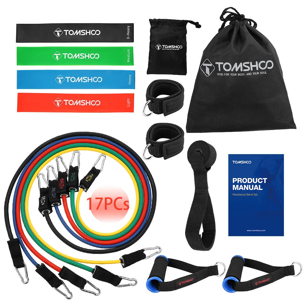 

11/15/17Pcs Resistance Bands Set Home Gym Fitness Workout Elastic Band for Sports Exercise Bands Pilates Yoga Rubber Bands