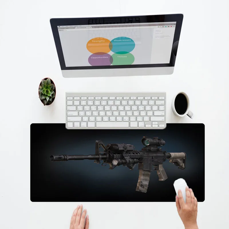 KULIAI Diy M4a1 Ak47 Ar15 Large Size Player Mouse Pad Home Office Table Mats Gaming Keyboard Mousepad Pc for Laptop Gamer Gift
