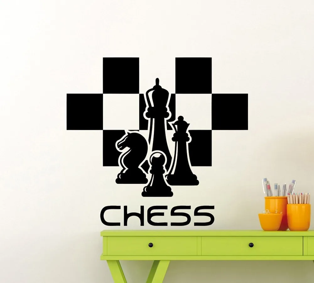 New arrival Chess Decal Chess Pieces Wall Sticker Chessmen Mural Home Living Room Design Interior Art Decoration Vinyl Sticker