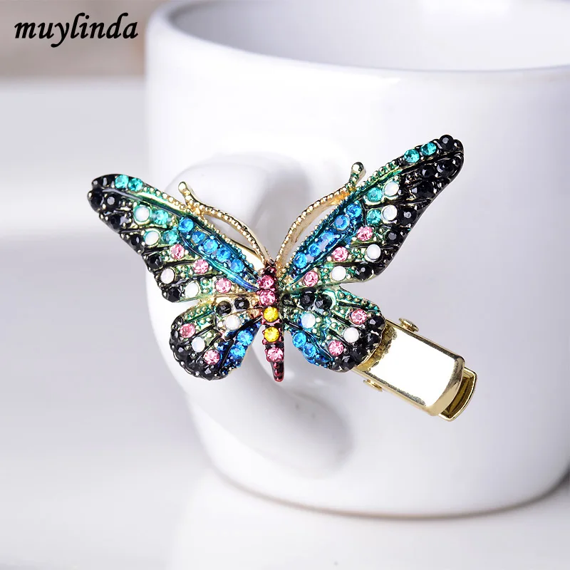 

Retro Rhinestone Butterfly Hair Clip Women Banquet Hairpins Accessories Small Hair Grip Jewelry
