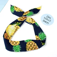 1 шт. повязка для волос для девочки маленький свежий Милый Фрукты Ананас Лимон лента для волос хлопок голова из ткани полоса пропускания края аксессуары для волос G0407