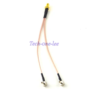 

50 piece/lot SMA - TS9 Adapter SMA Female to Y type 2 TS9 Male Connector Splitter Pigtail Cable RG316 15CM