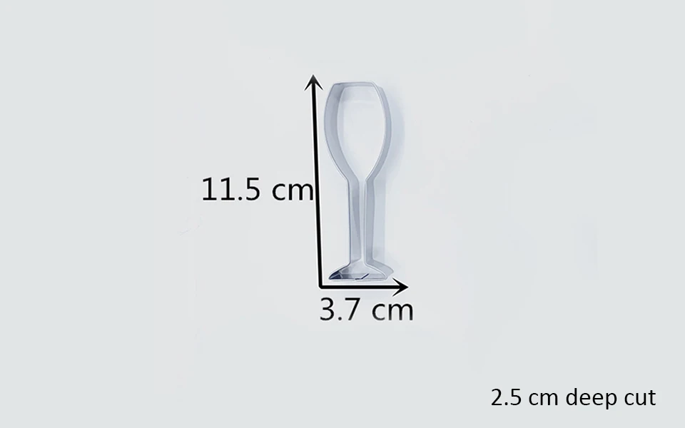 KENIAO бокал для шампанского Стекло трафареты для нарезки печенья для Свадебная вечеринка-8x11 см-печенья/фонданов/нож для рубки теста-Нержавеющая сталь