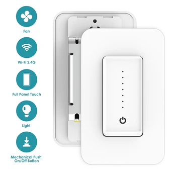 

US Wifi Smart Dimmer Switch module 100-240V Controller Timer light Switch Voice Control Work With Alexa Google App Smart Life