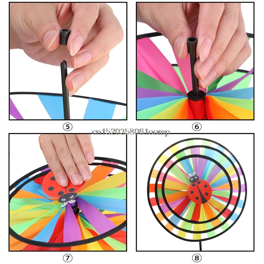 Новая красочная Радужная трехколесная ветряная мельница для сада, двора, уличного декора, детские игрушки# K4UE# Прямая поставка