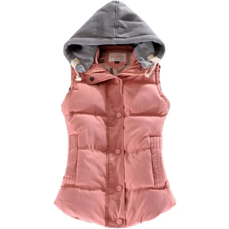 New Detachable Hooded Cotton Vest Women Thickening Cotton Wadded Waistcoat Woman Vest Waistcoat Plus Size 3XL 4XL CE262