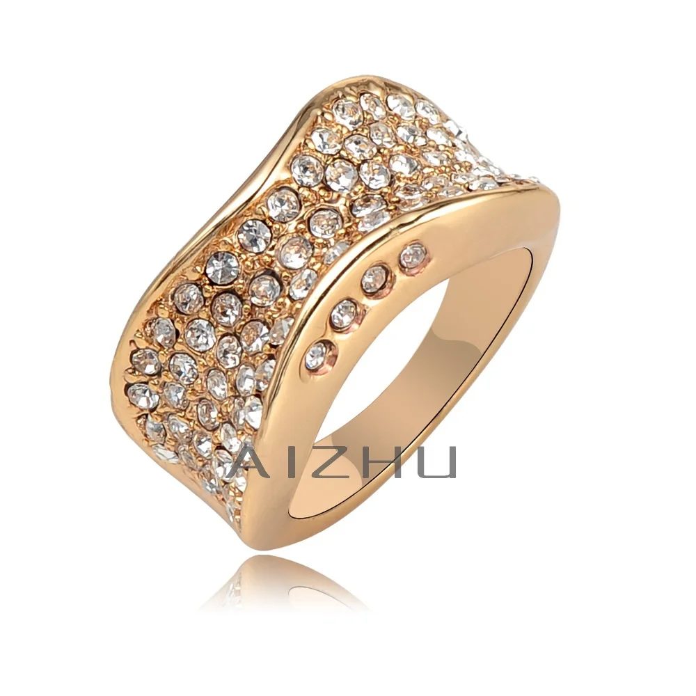Luxury High Quality Full Czech Rhinestone Inlay Jewelry 18K Gold Plated Rageared Wedding Men Ring Design Size 5.5-10 | Украшения и