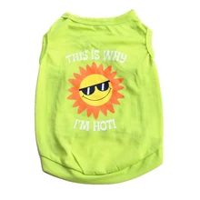 Собака Одежда с принтом подсолнуха Симпатичные Собаки Кошки Футболка Мягкий щенок Товары для собак Костюмы летняя рубашка Повседневное Вязаные Жилеты для женщин для небольших Товары для собак домашних животных