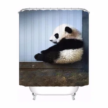 

Custom Panda Bathroom Acceptable Shower Curtain Polyester Fabric Bathroom Curtain #180320-01-177