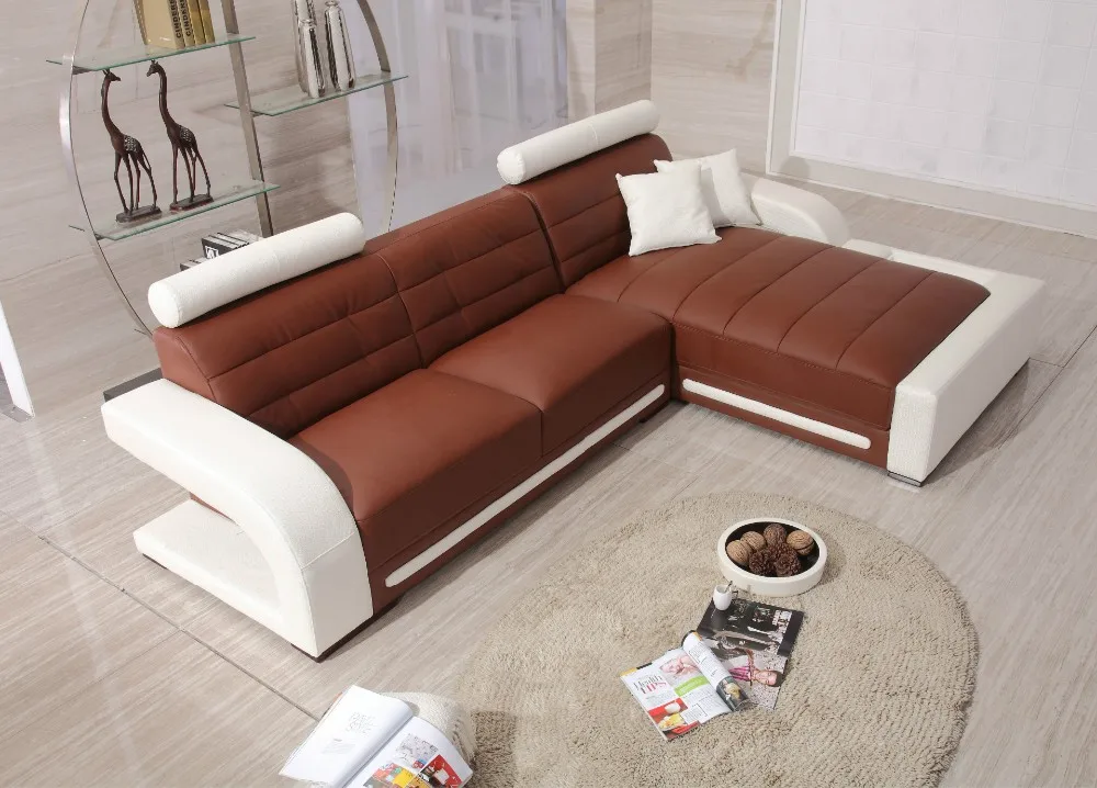 Современный стиль гостиной кожаный диван a1281