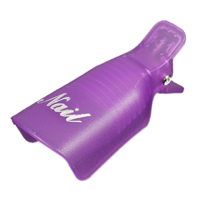 

10X Wearable Nail Art UV Gel Polish Acrylic Remover Wrap Cleaner Clip Cap Purple