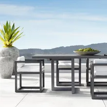 Открытый Патио Сад алюминиевый Прямоугольный Обеденный стол мебель набор