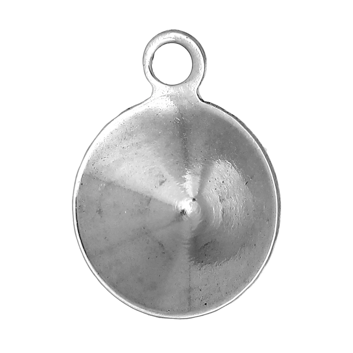 

DoreenBeads Stainless Steel Charm Pendants Round Silver Tone(Hold 6mm Dia.( 2/8") Rhinestone 9mm( 3/8") x 7mm( 2/8"),8 Pieces