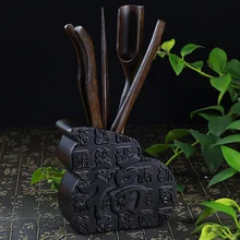 6 шт./партия черное дерево чайная церемония аксессуары домашняя ложка для кофе креативные держатели для ручки зажим Украшение для офисного стола отправлено друзьям